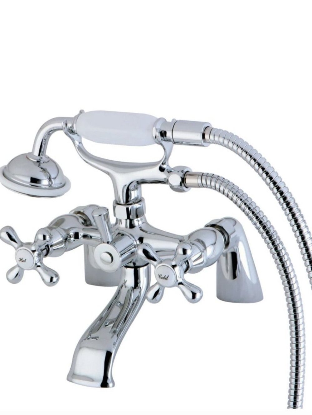 Kingston Brass Chrome KS267C Deck Mount ClawFoot Tub Faucet With Hand Shower